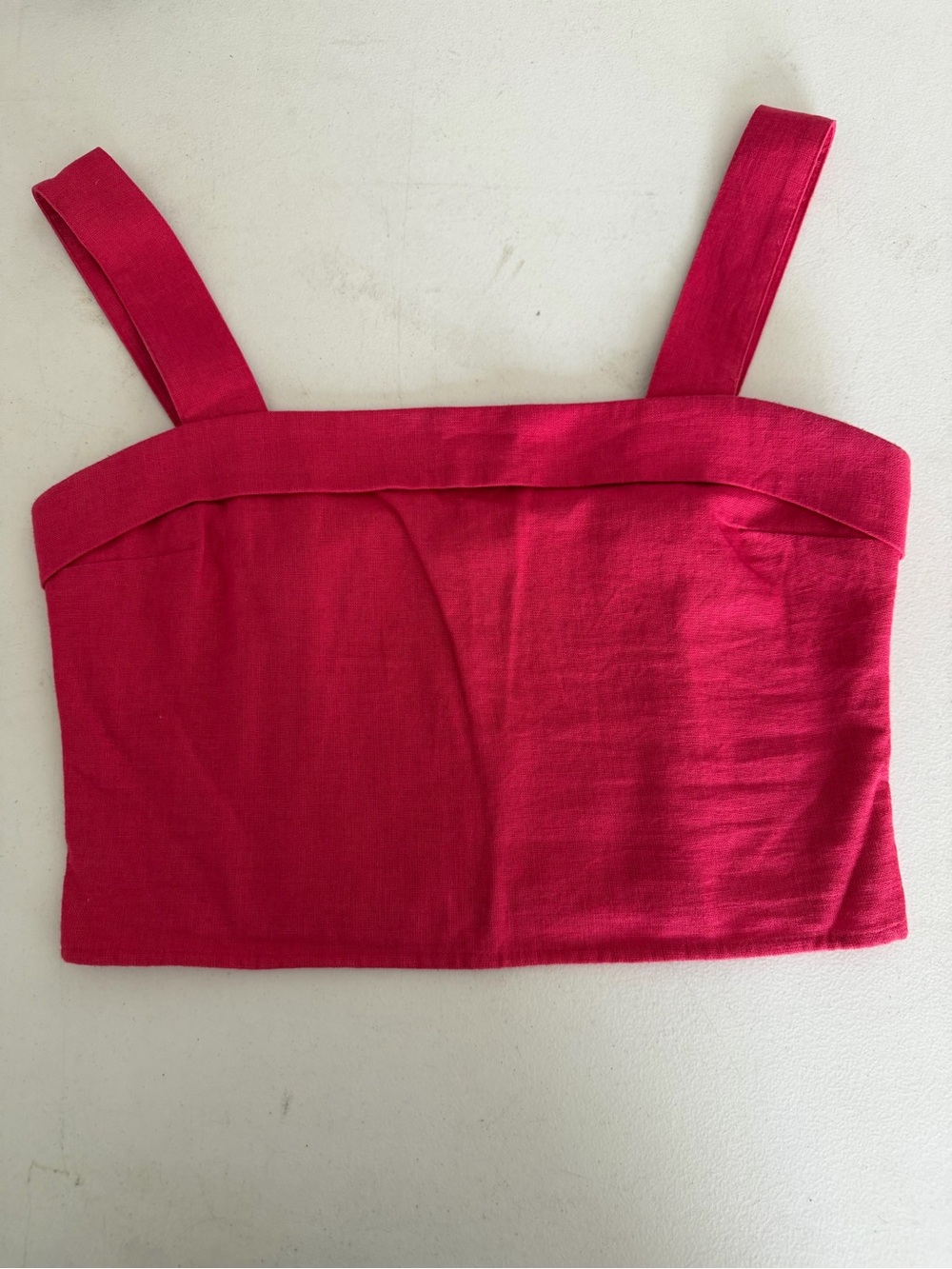 Abercrombie & Fitch Sleeveless Square Neck Crop Top - Fuchsia Pink Size Small